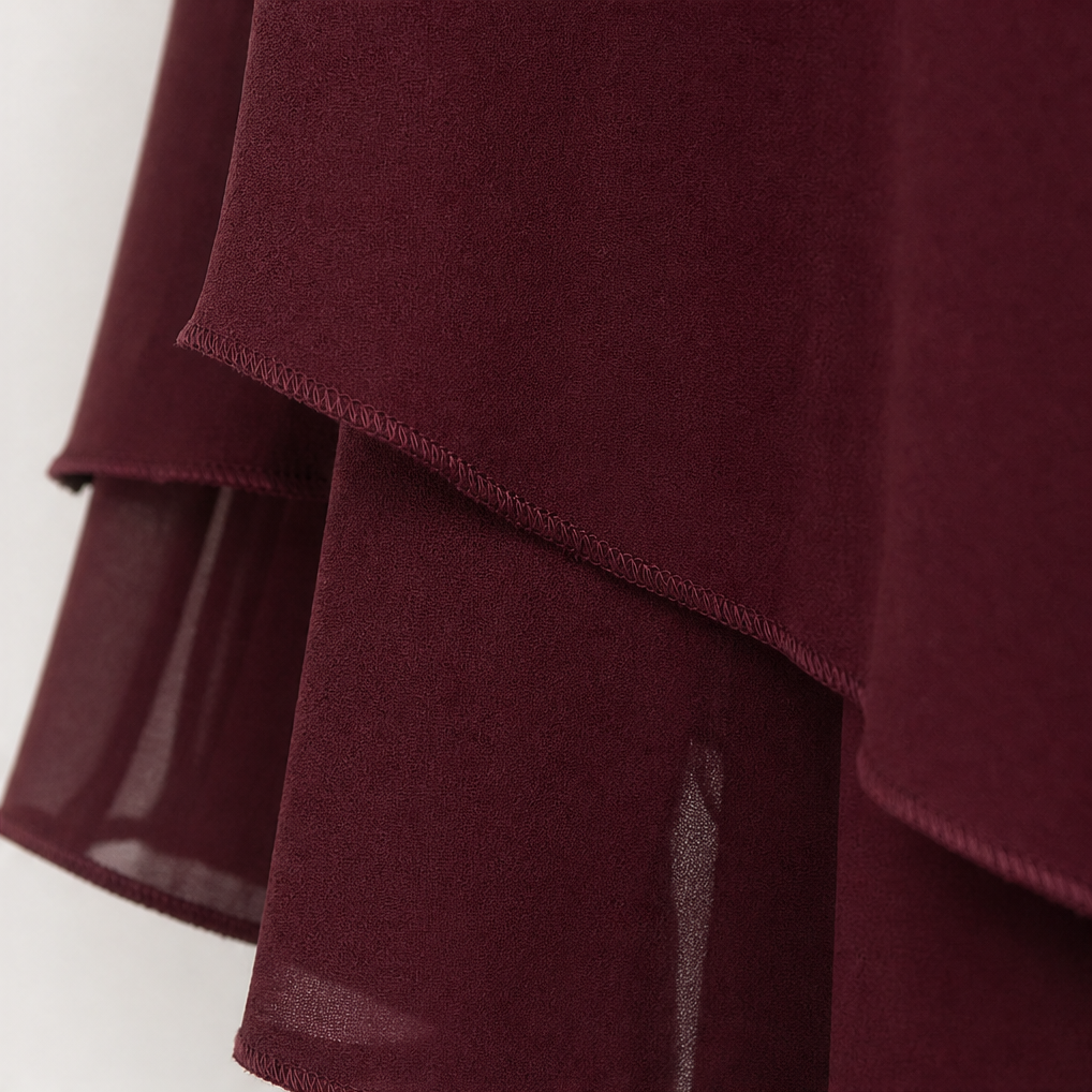 Wearbella – Fake Two-Piece Asymmetrical Hem Chiffon Dress