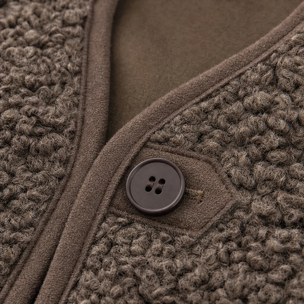 Autumna – Fleece-Look Button-Front Pocket Vest