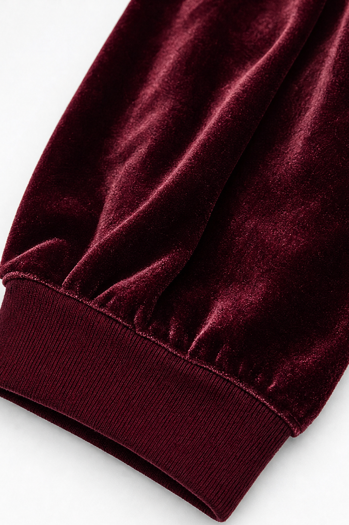 Velveau – Oversized Pocketed V-Neck Velvet Look Tunic
