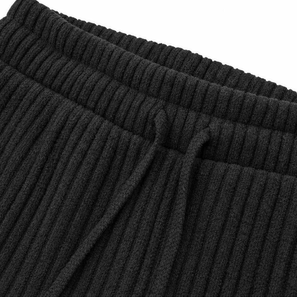 Ribwell – Brushed Ribbed Knit Wide-Leg Pants