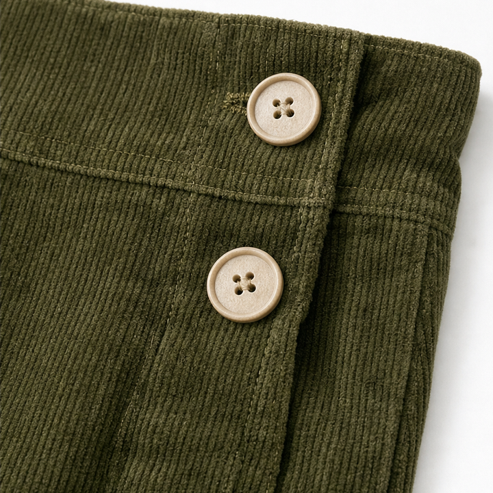 Cordelle – Asymmetrical Button-Front Pleated Wide-Leg Pants