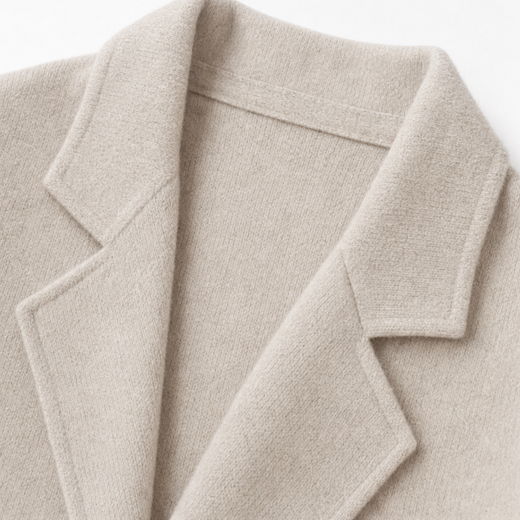Draperie – Longline Open-Front Wool-Blend Look Coat