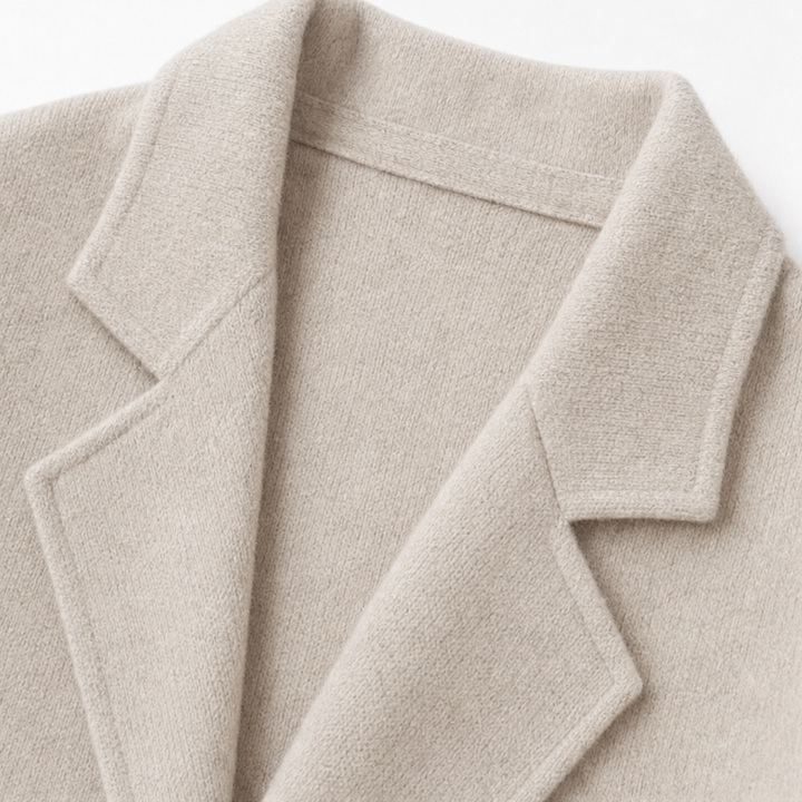 Draperie – Longline Open-Front Wool-Blend Look Coat