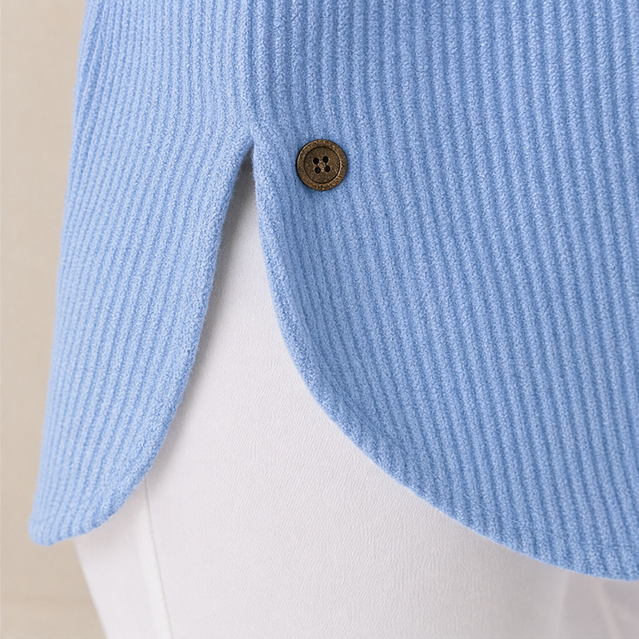 Cozetta – Ribbed Relaxed-Fit Button Detail Tunic
