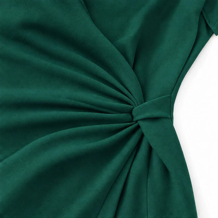 Florenza – V-Neck Ruffle Wrap-Style Midi Dress