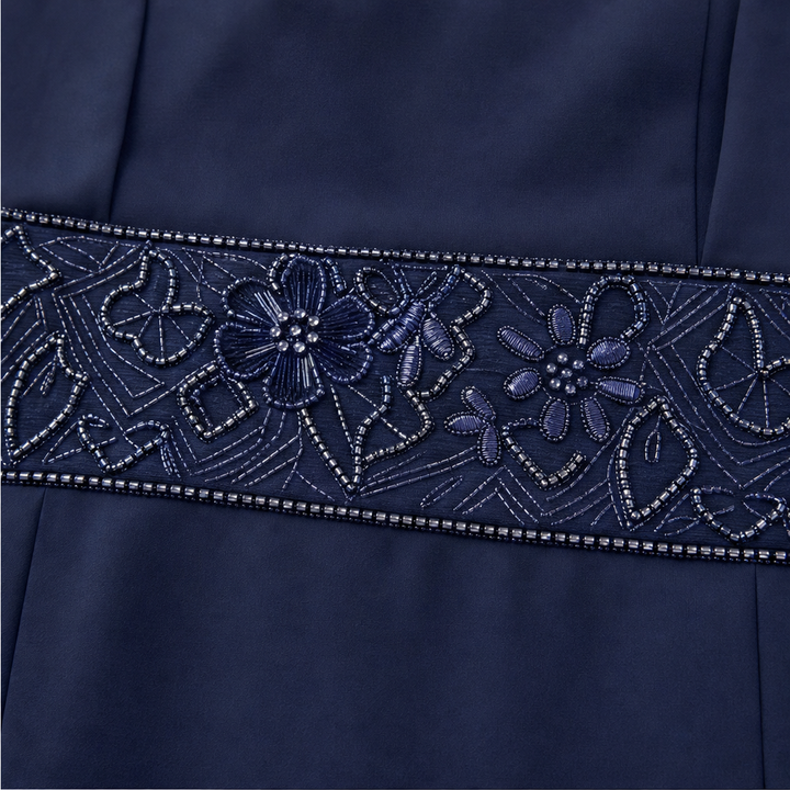 Elowen – Sleeveless Beaded-Waist Chiffon Dress With Jacket