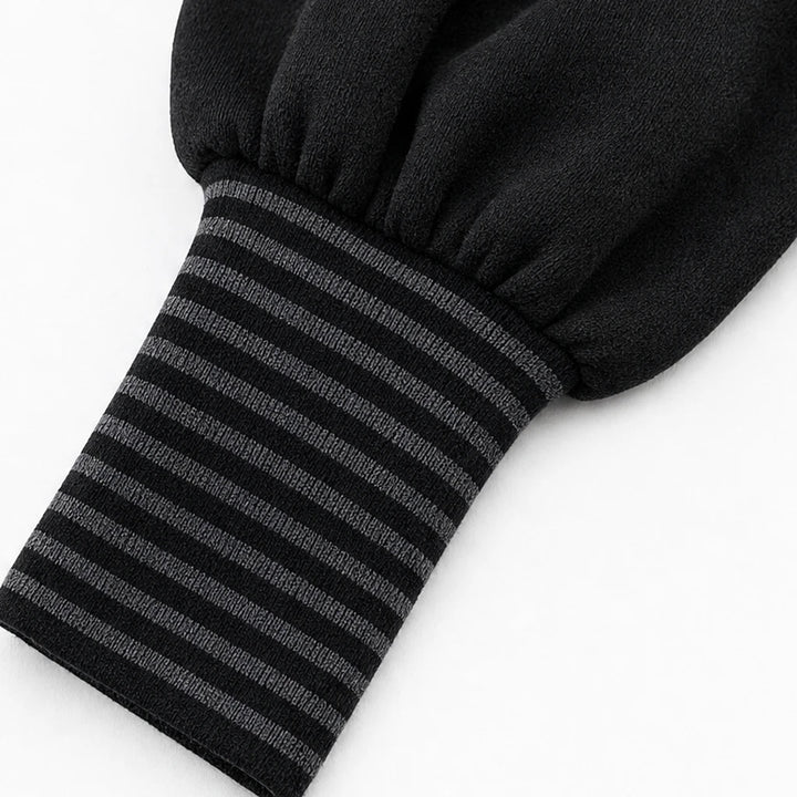 Stripewell – Striped Hooded Drawstring Midi Dress