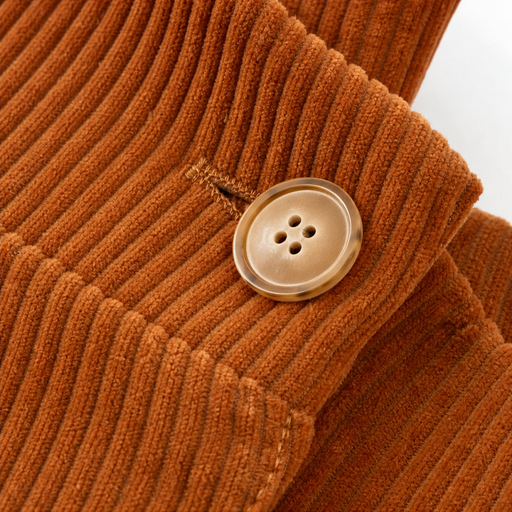 Draperie – Asymmetric Button-Wrap Corduroy Top