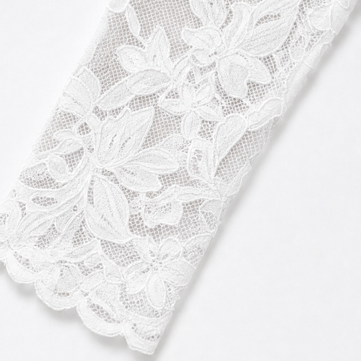 Lace & Poise – Floral Lace Panel Blazer Dress