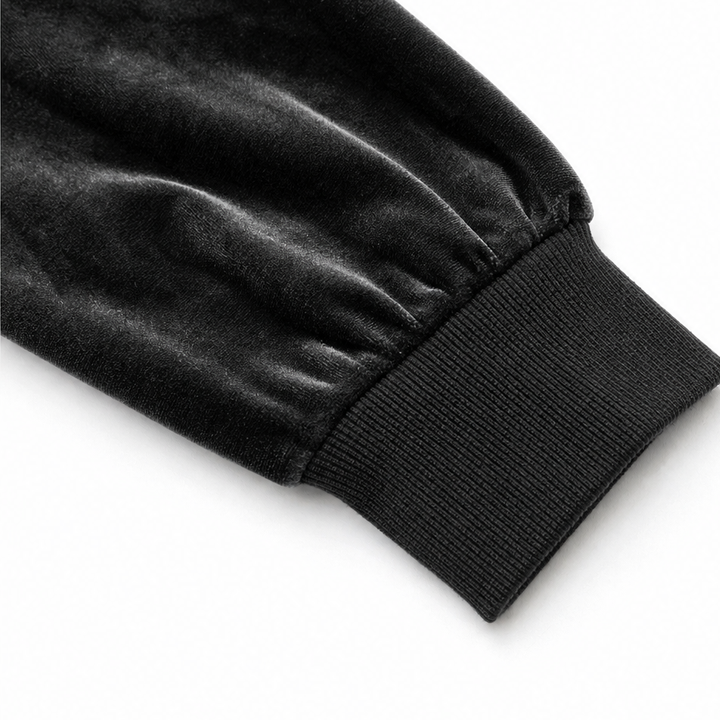 Velura – Contrast-Stripe Hooded Velour Tracksuit Set