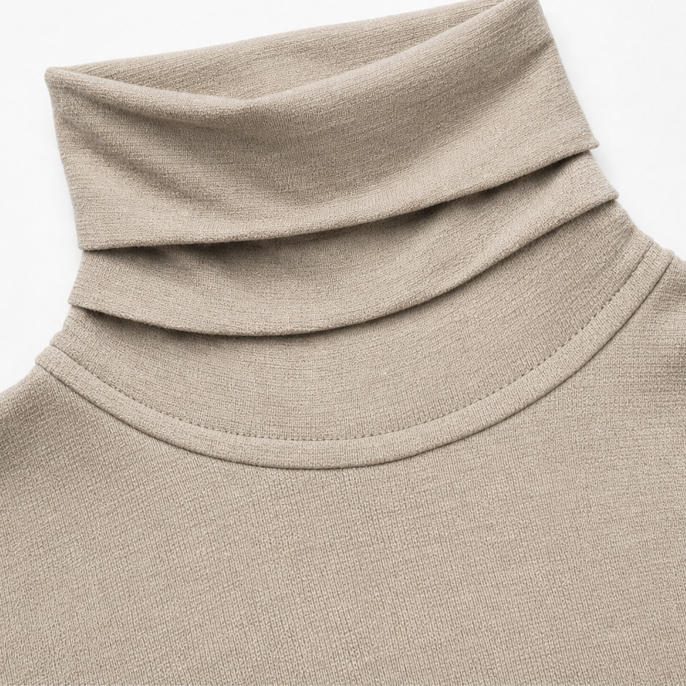 Wearbella – Turtleneck Ribbed Knit Slit Midi Dress