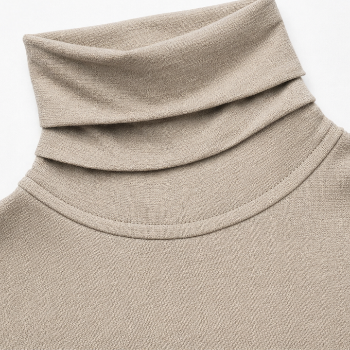 Wearbella – Turtleneck Ribbed Knit Slit Midi Dress