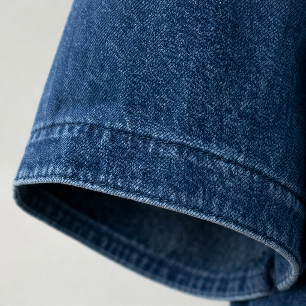 Wearbella – Oversized Washed Denim Hooded Pullover