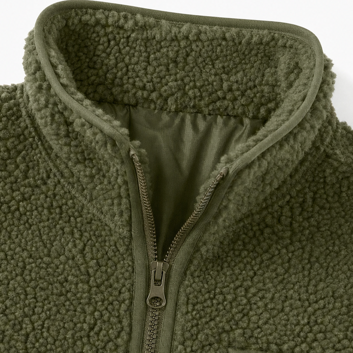 Veluna – Fleece-Look Zip-Up Winter Jacket