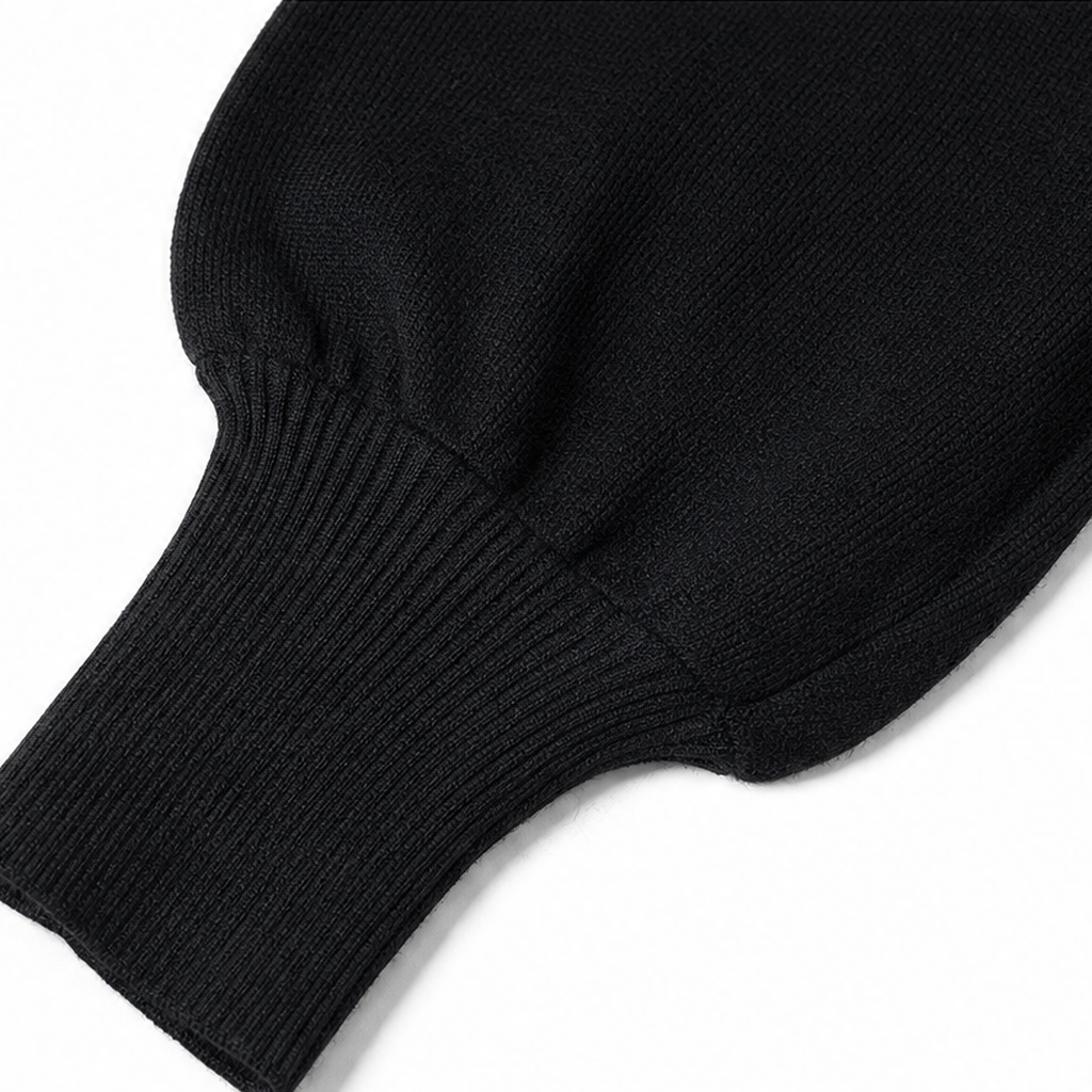 Vivelyn – Batwing Sleeve Wrap Knit Top And Skirt Set
