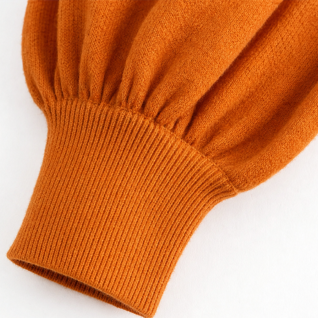 Pleatelle – Pleated Shoulder Lantern Sleeve Knit Sweater