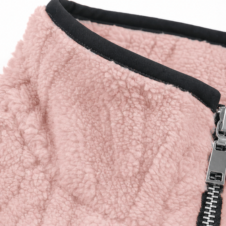 Lunelle – Plush Half-Zip Fleece Pullover With Kangaroo Pocket