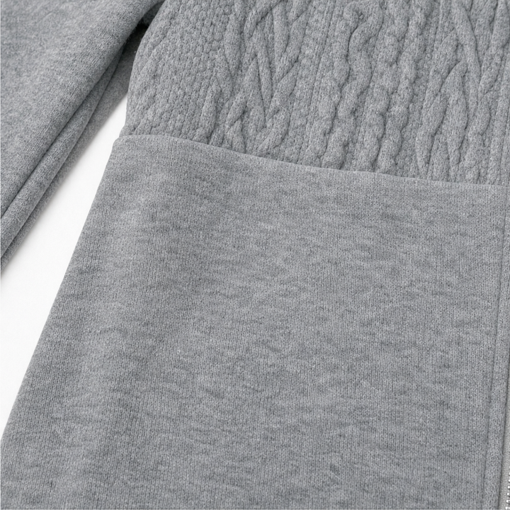 Wearbella – Cable-Knit Longline Zip-Up Hoodie