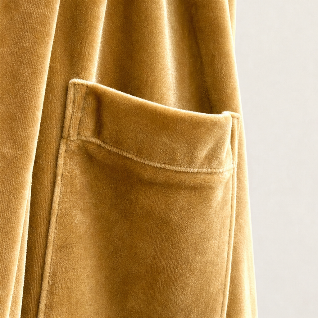 Velvetelle – Textured Velvet Shawl-Collar Open-Front Cardigan