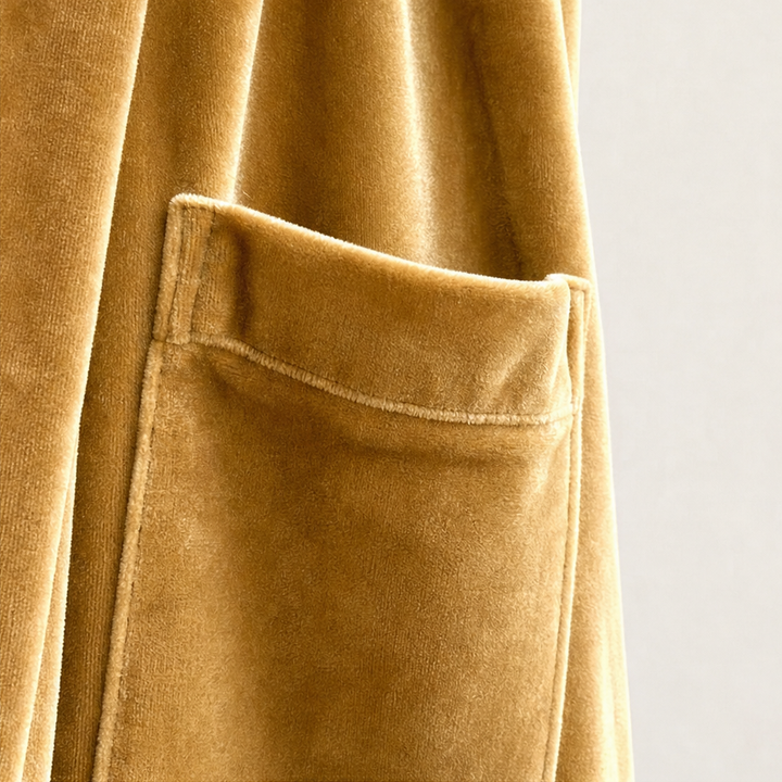 Velvetelle – Textured Velvet Shawl-Collar Open-Front Cardigan