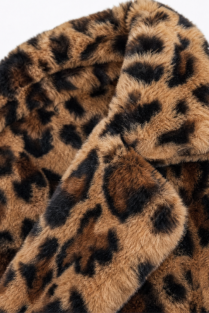 Leora – Leopard Print Faux Fur Longline Coat