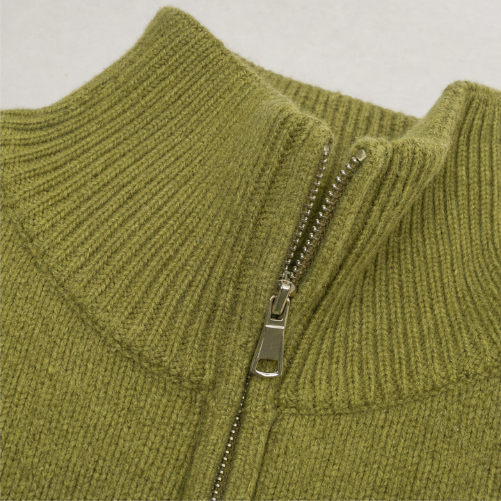 Mayfield – Gold Button Military-Style Knit Cardigan