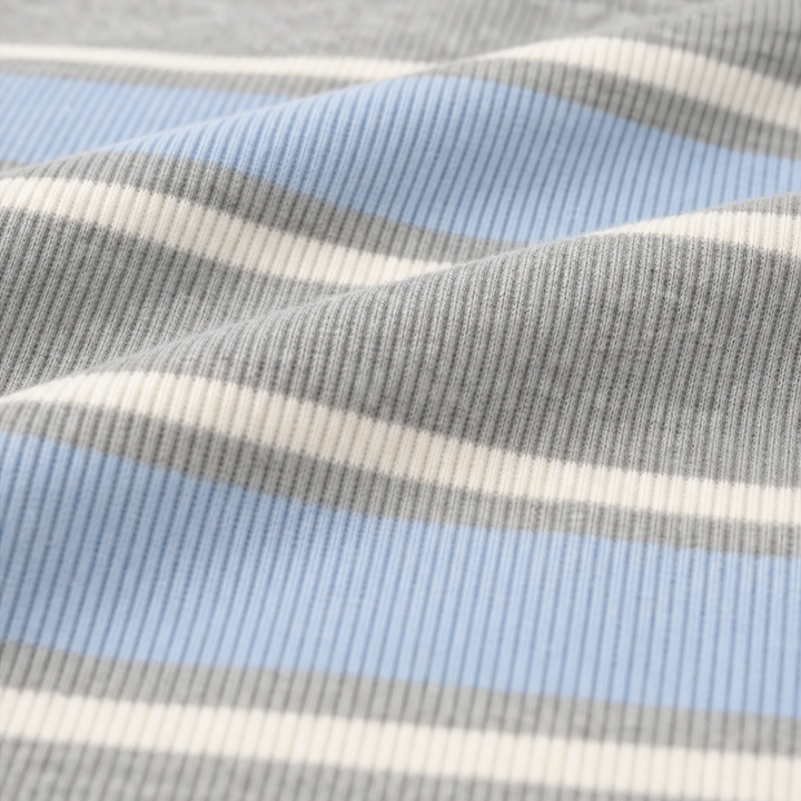 Stripe & Ease – Striped Mock-Neck Top And Wide-Leg Pants Set