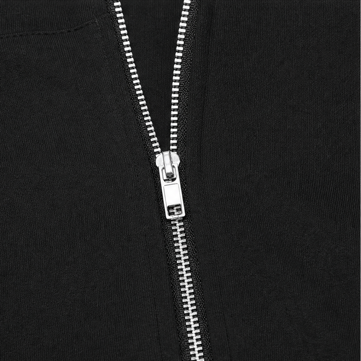 Easebella – Mid-Length Zip-Up Hooded Knit Cardigan
