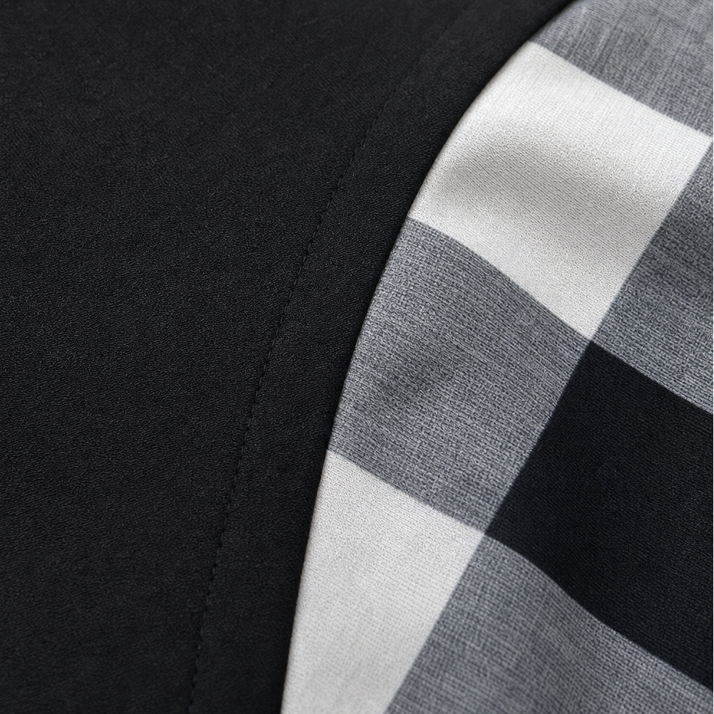 Layerella – Plaid-Detail Faux-Layered Long-Sleeve Tunic