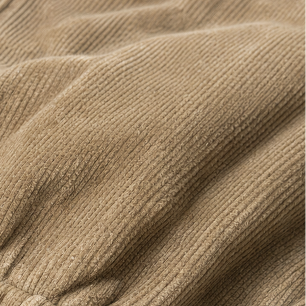 Cozelle – Side-Button Barrel Leg Corduroy Pants