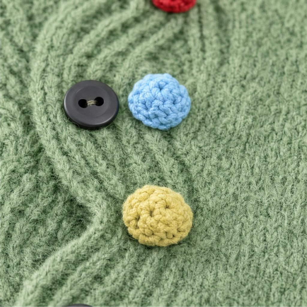 Wavelyn – Wavy Placket Lantern Sleeve Cardigan