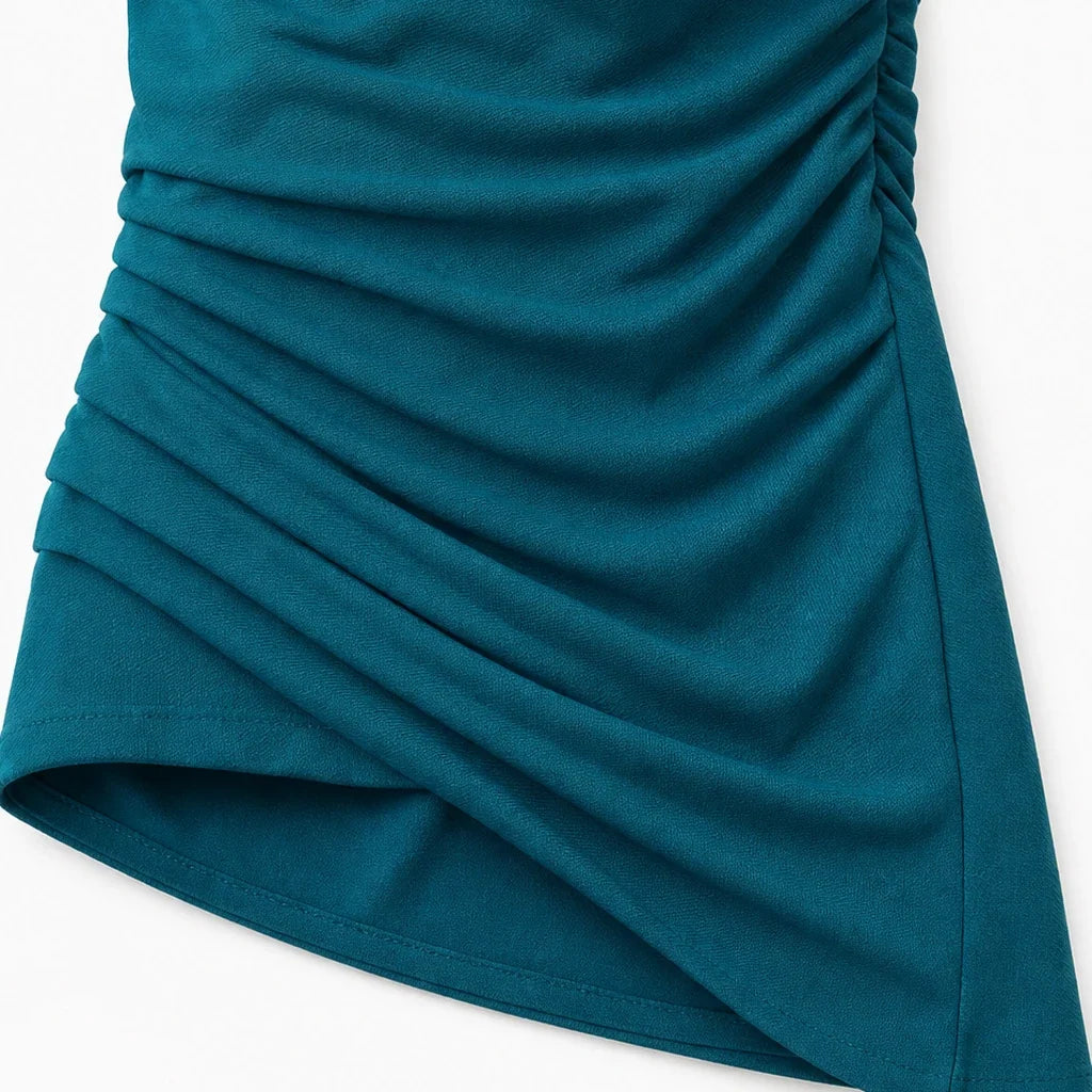 Cowl & Flow – Draped Cowl-Neck Top And Wide-Leg Pants Set