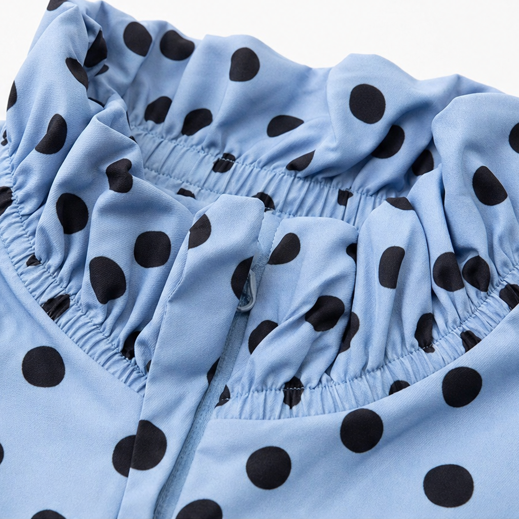 PolkaBelle – Polka-Dot Lantern Sleeve Jacket