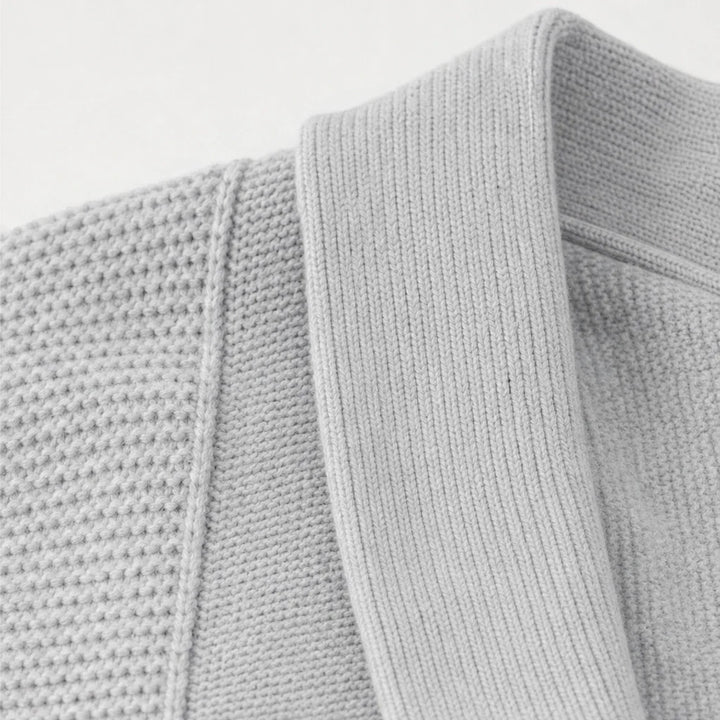 Drapeelle – Textured Batwing Open-Front Knit Cardigan
