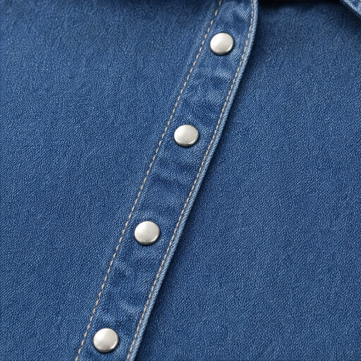 Easewell – Lightweight Denim-Look Midi Shirt Dress