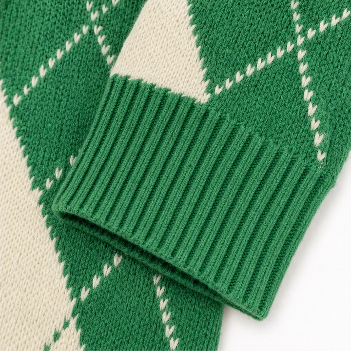 Wrapbella – Hooded Argyle Batwing Poncho Sweater