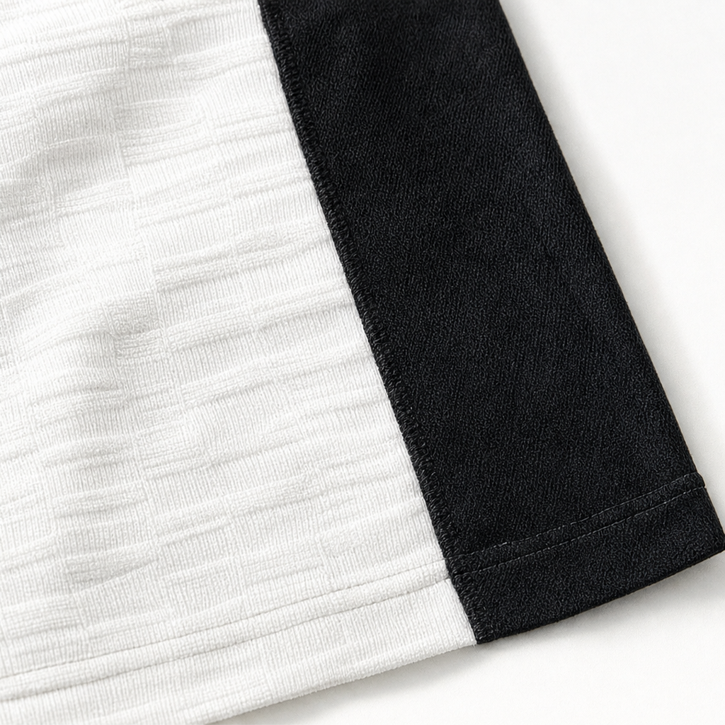 Lineblock – Color-Block Button Placket Knit Top