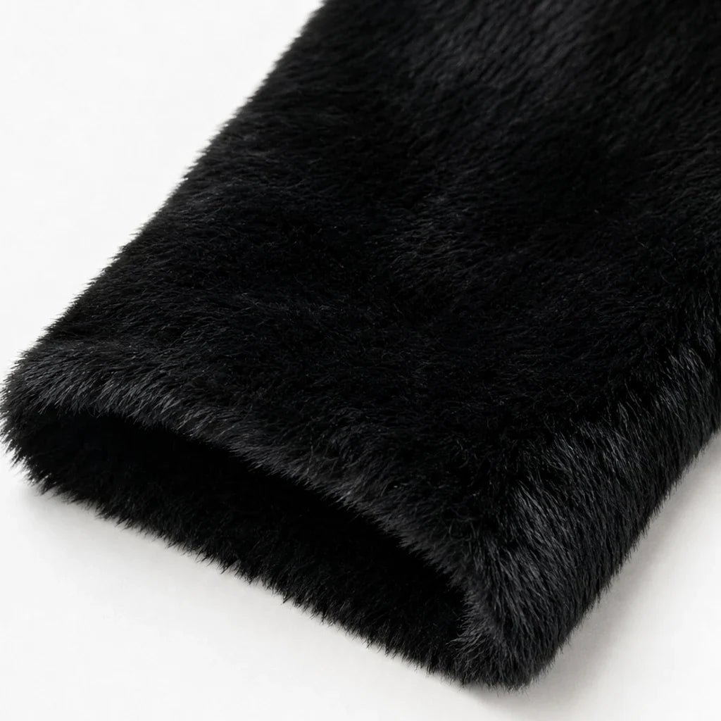 Veloura – Long Plush Faux-Mink Knit Coat