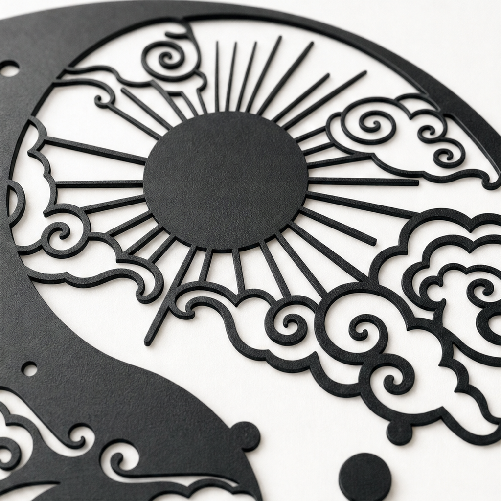 Solstice Balance – Yin Yang Sun And Moon Metal Wall Décor