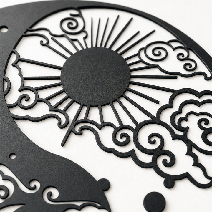 Solstice Balance – Yin Yang Sun And Moon Metal Wall Décor