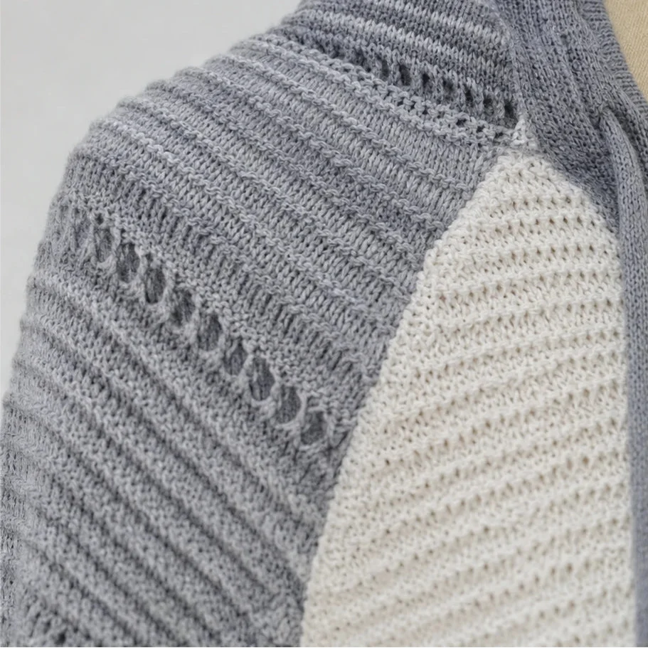 Colora Knit – Striped Hollow-Knit Hoodie