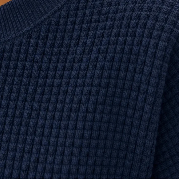 Waffle & Wear – Waffle-Knit Crew-Neck Top