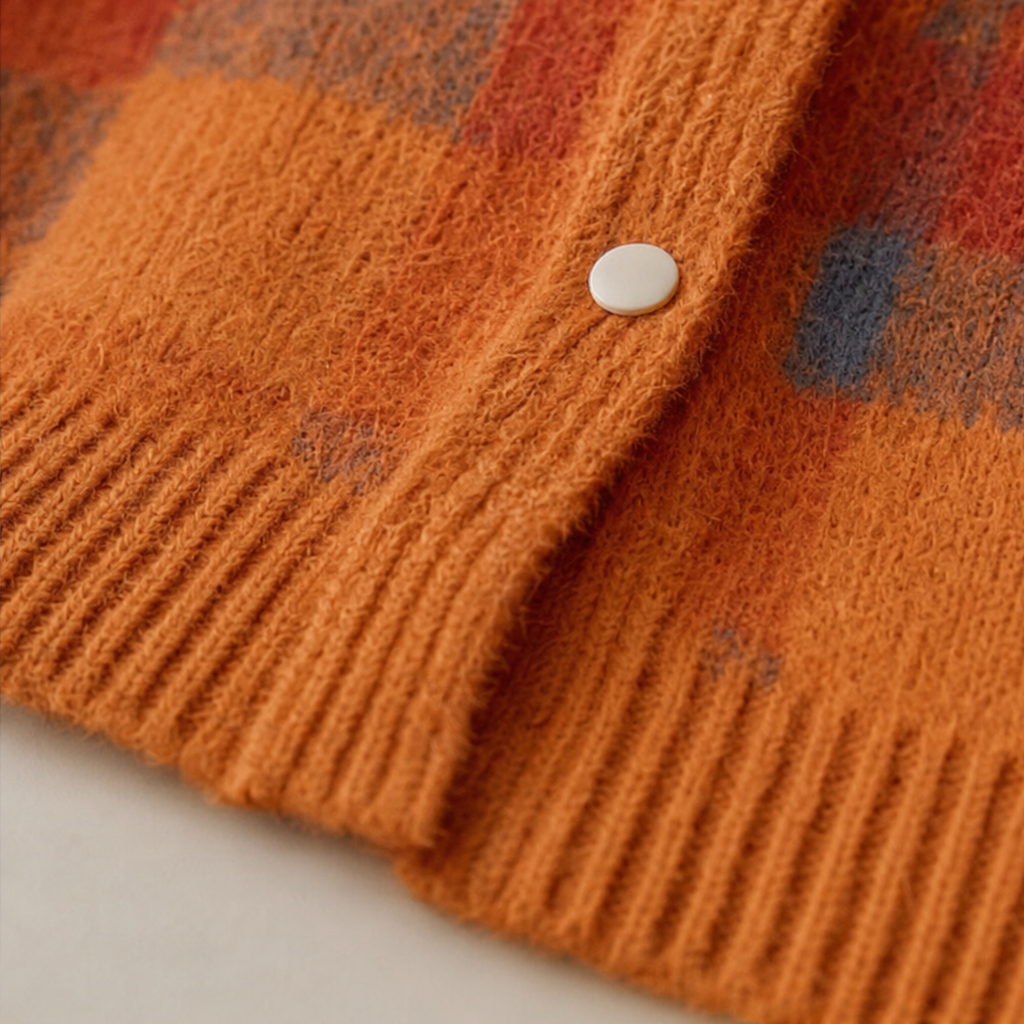 Tesa Check – Retro Check Knit Cardigan
