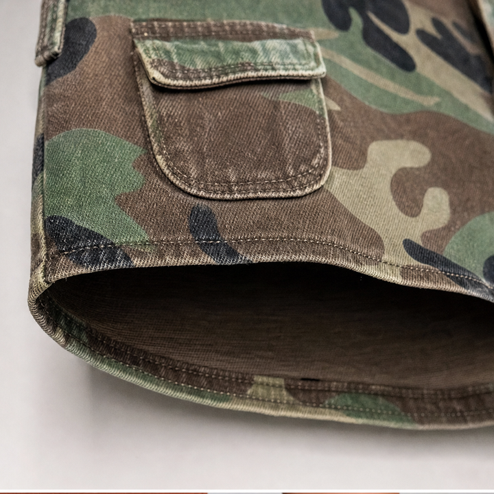 Camo Muse – Retro Camouflage Wide-Leg Jeans