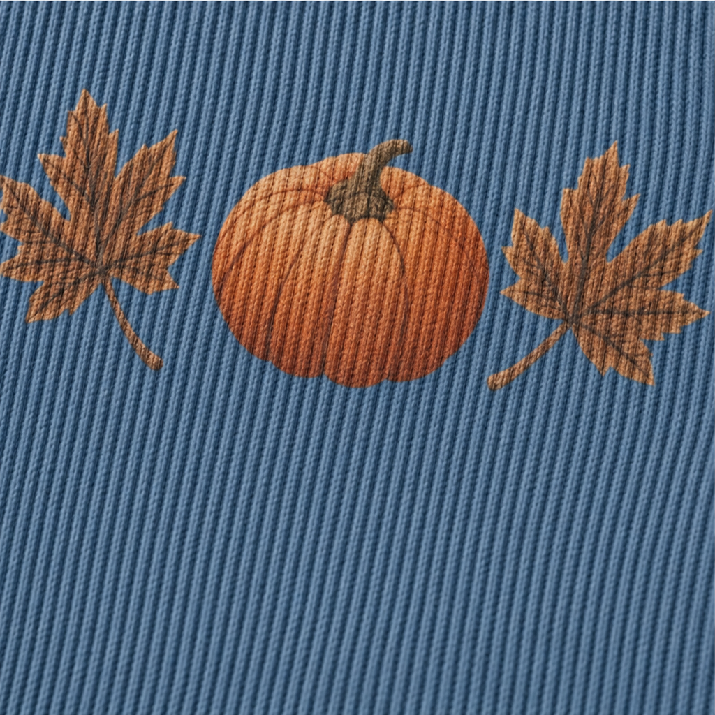 Pumpkin Lane – Pumpkin Print V-Neck Long-Sleeved Shirt