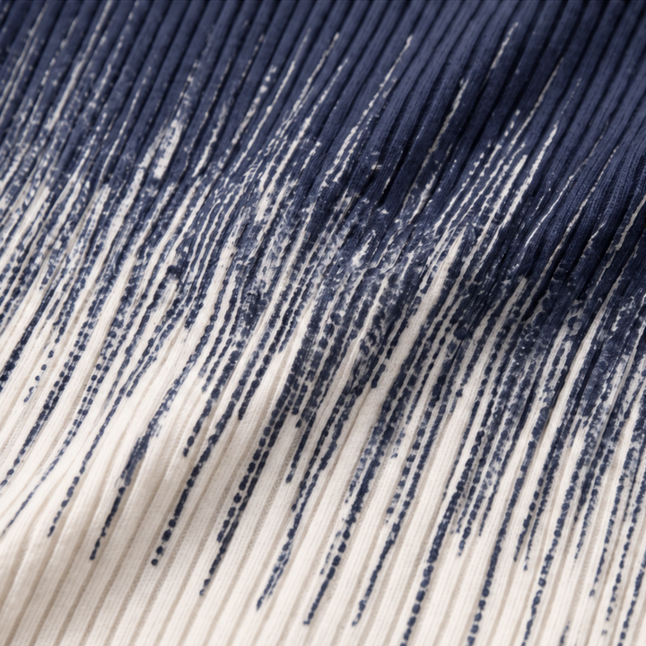 Ombrella – Blue Ombré Waffle-Knit Half-Zip Hoodie