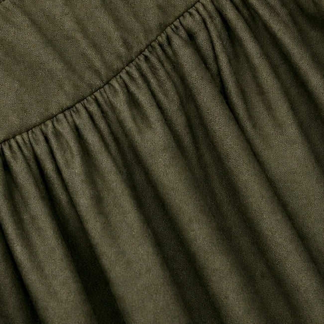 Clara – High Collar Gathered Skirt Maxi Dress