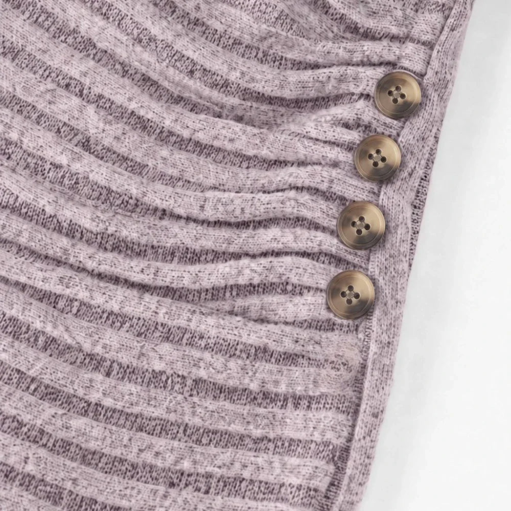 Veluna – Side-Ruched Ribbed Wrap Top