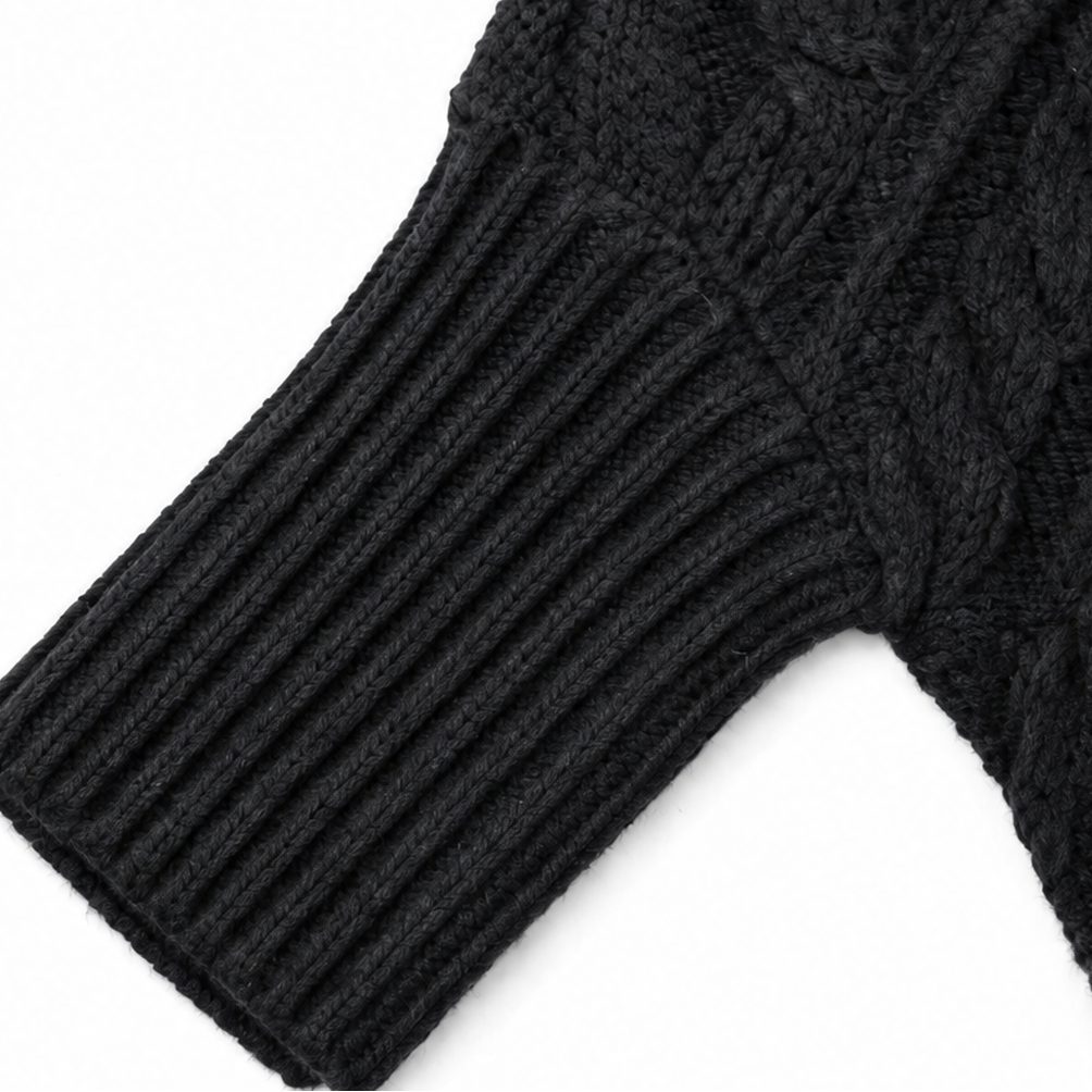 Cabelune – Cable-Knit Asymmetric Poncho Sweater