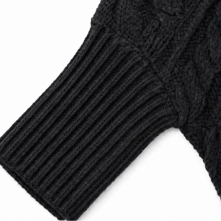 Cabelune – Cable-Knit Asymmetric Poncho Sweater